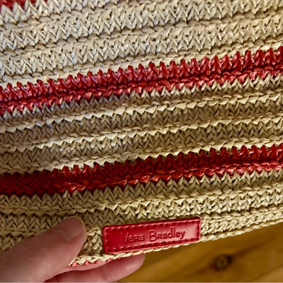 🏝️VERA BRADLEY STRAW BEACH SHOULDER TOTE BAG COASTAL PARADISE NATURAL🏝️ NWOT - Picture 4 of 8